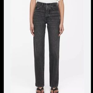 Anine Bing Black Straight Leg Jeans